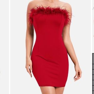 Windsor strapless fur dress